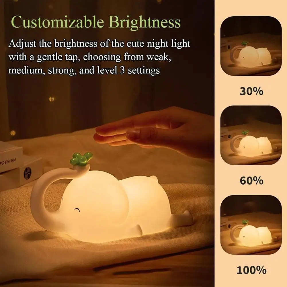 

LED Night Lights Cute Sheep Panda Rabbit Silicone Lamp Kids Decor Birthday Nightlight Baby USB Rechargeable Gift Bedside Ti G8G4