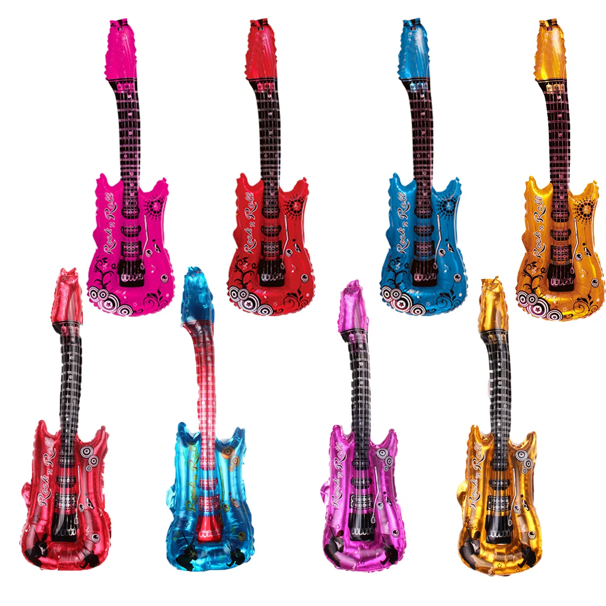 12pcs 32inch Guitar Foil Balloons Rock Band Music Theme Party Decoration Birthday Party Wedding Decorations