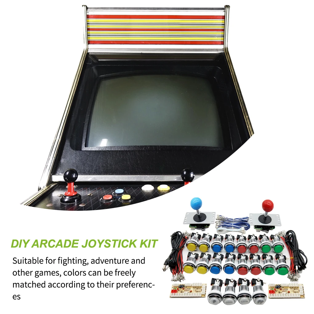

Arcade Joystick Kit Solid Gumball Light USB Resistant Entertainment Supplies Signal Transmission Stable Colorful