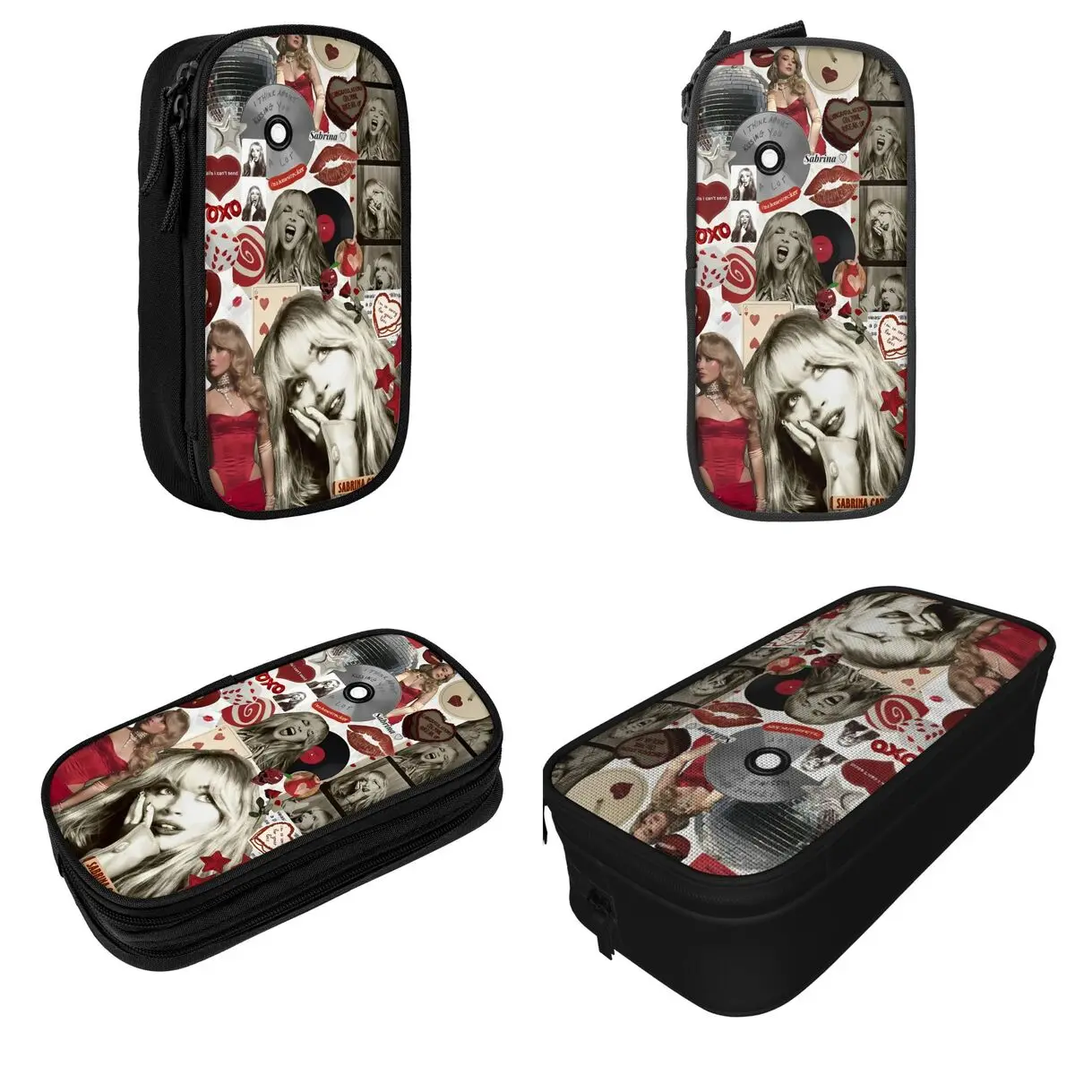 Fun Sabrina Carpenter Pencil Case 90s Music Tour Pencil Box Pen Box for Girl Boy Large Storage Bags Students School Gifts