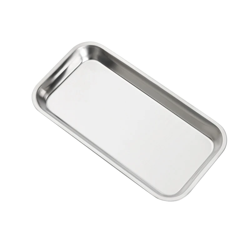 Stainless Steel Square Storage Tray Dental Medical Tools Kitchen  Nail Tattoo   Device Supplies  Dish 6