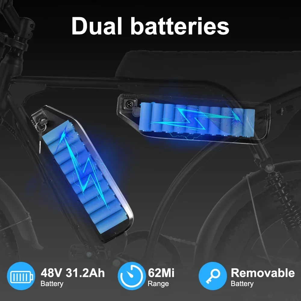 V29/1000W 48V 30AH New Dual battery hydraulic brake electric bicycle Integrated whe City electric bike Snow 20*4.0 fat tire