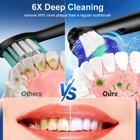 Electric Rotating Toothbrush Deep Clean Whitening Teeth for Adult Ultrasonic Toothbrush with 4/8pcs Refill Replacement Heads 4