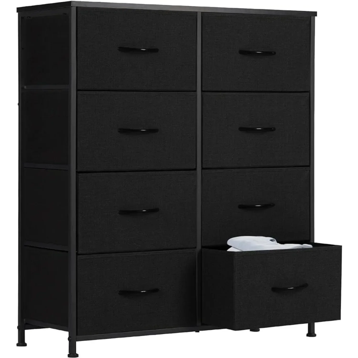 

Dresser Drawer Organizer Storage Drawers, Fabric Storage Tower w/ 8 Drawers, Chest of Drawers w/ Steel Frame, Wood Top ,Closet