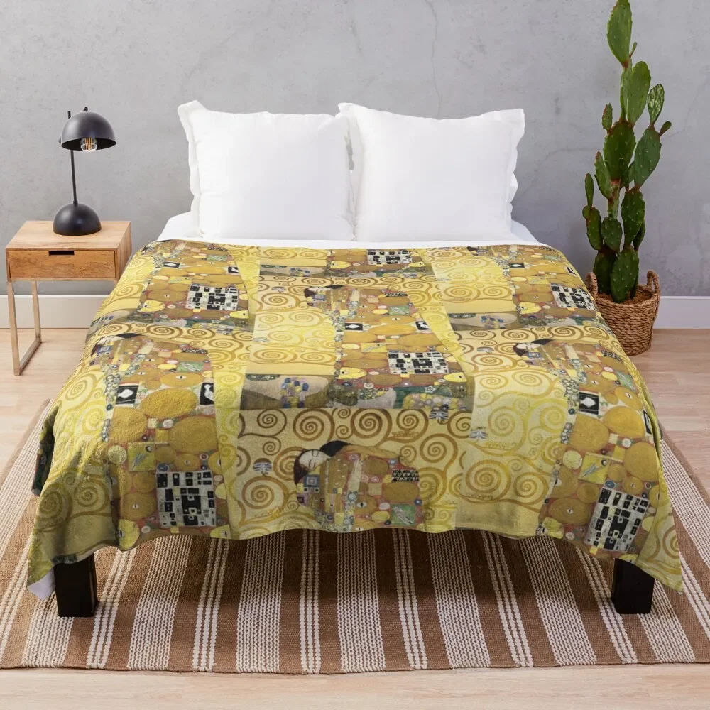 

The Hug by Gustav Klimt плед одеяло Теплые одиночные одеяла