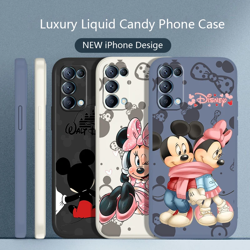 

Pink Minnie Baby Cute Phone Case For OPPO Find X5 X3 X2 neo Pro Lite A5 A9 2020 A94 A53S 4G 5G Liquid Rope Candy Cover Fundas