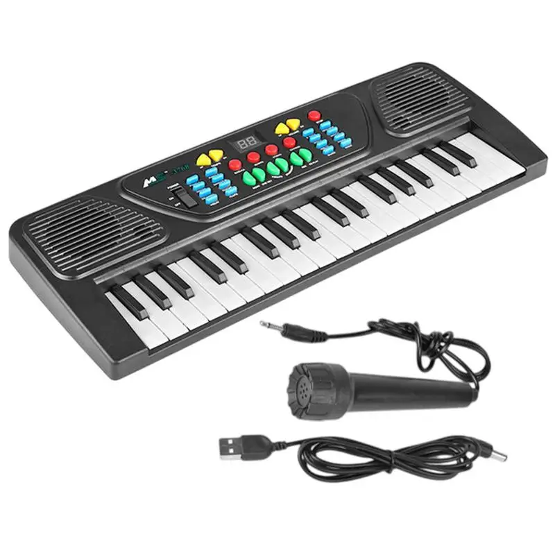 Kids Piano Keyboard 37 Keys Desktop Electronic Piano Portable Electronic For Beginners With Microphone