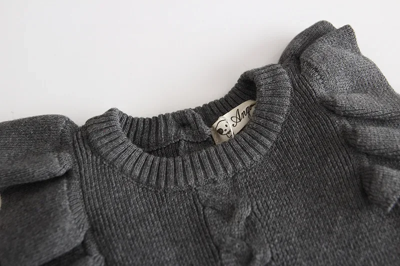 0-4Yrs Winter Baby Girl Knitted Dress Warm Autumn Toddler Girls Ruffled Sleeve Sweater Dress Clothing Outfits