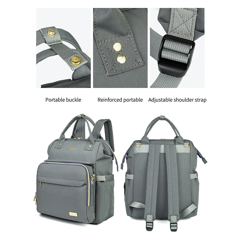 LEQUEEN 2 In 1 Folding Mommy Bag Large Capacity Mother Backpack Diaper Stroller Bags For Babies Diaper Bag Organizer Handbag 5