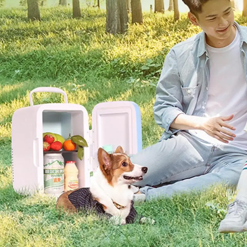 휴대용 미니 냉장고, 자동차 미니 냉장고 냉동고, 자동차 쿨러, 아이스 박스, 캠핑 여행 용품, 냉각 유지, 8L