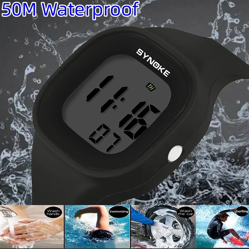 Unisex Digital Sports Watch with Soft Silicone Strap and LED Display