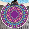 Microfiber Mandala Abstract Pattern Beach Towel Round Large Watercolor Quicksand Yoga Towel With Tassel Beach Mat Blanket Cover 5