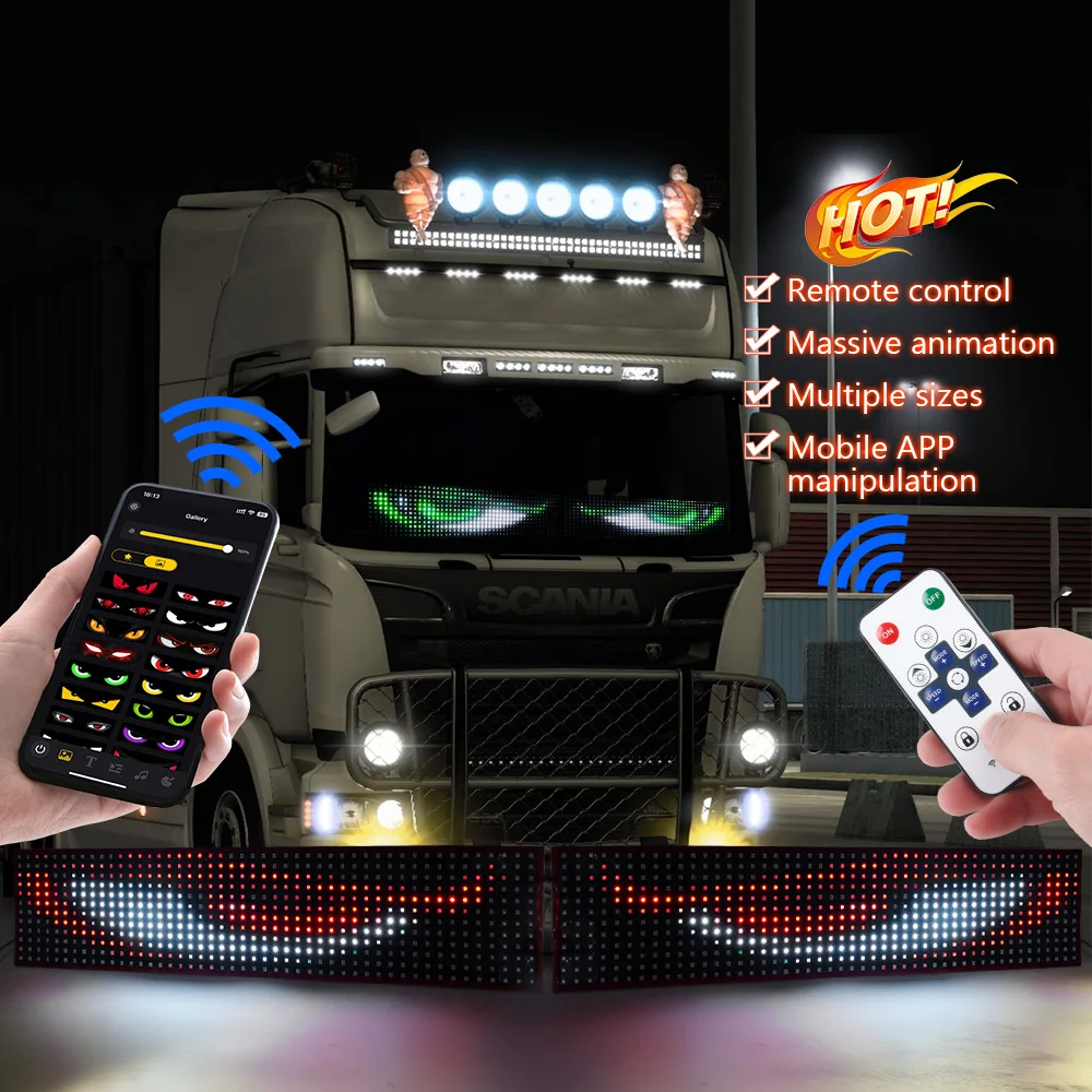 LED truck lighting display APP control for board windshield 24V