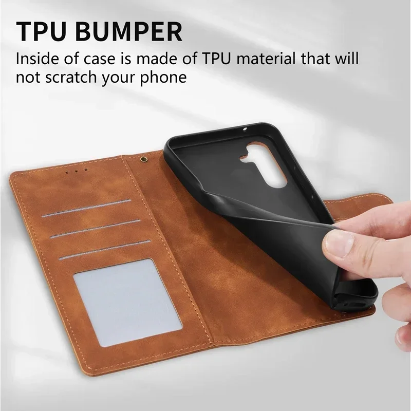 Premium Magnetic Flip Leather Wallet Case - Elegant Protection and Functionality