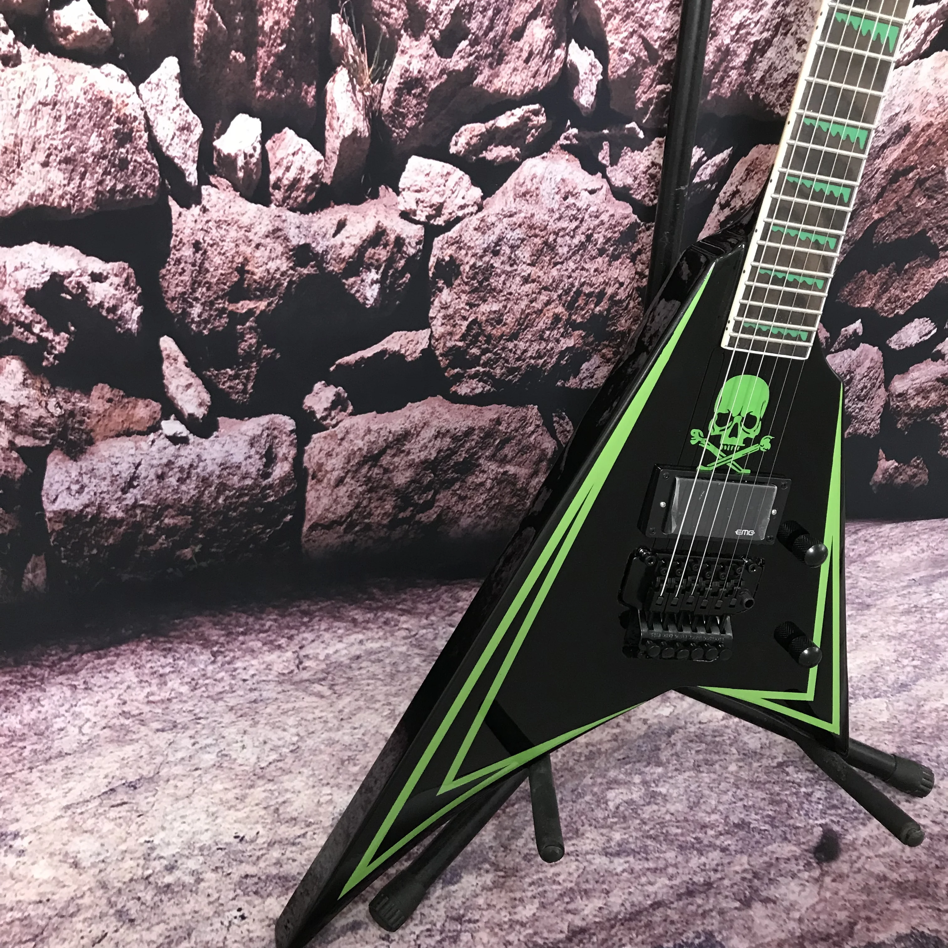 factory electric guitar tremolo system active pickup green line