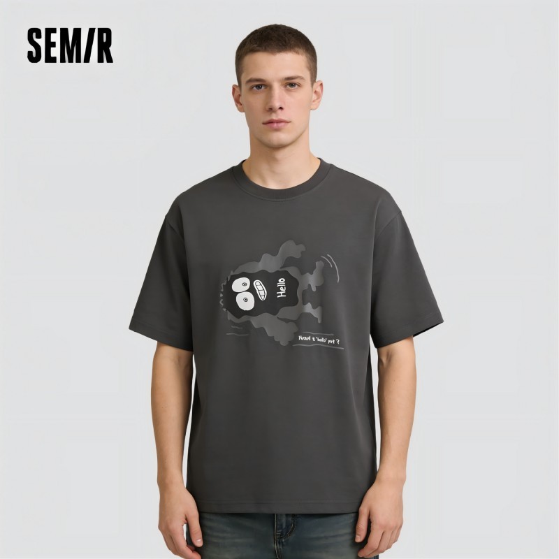  Semir Short Sleeve T-Shirt Men Moisture Wicking and Quick Dry Little Monster Couple Top 2025 New Summer Style Cool Feeling Tee 