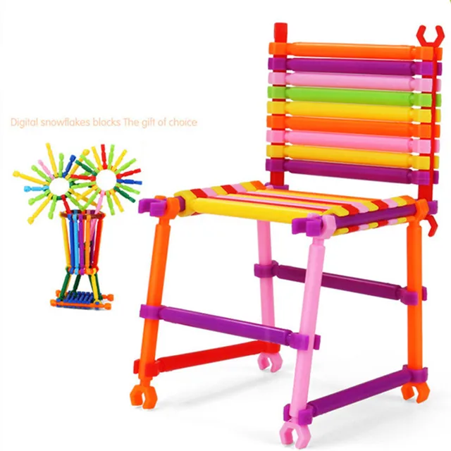 50Pcs 100Pcs Building Blocks DIY Colorful Stick Block Puzzle Toys For Kids Brinquedos Gift 2