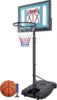Adjustable Basketball Hoop 4.82-8.53ft, Portable with Wheels, 32in Backboard, Includes Ball & Nets