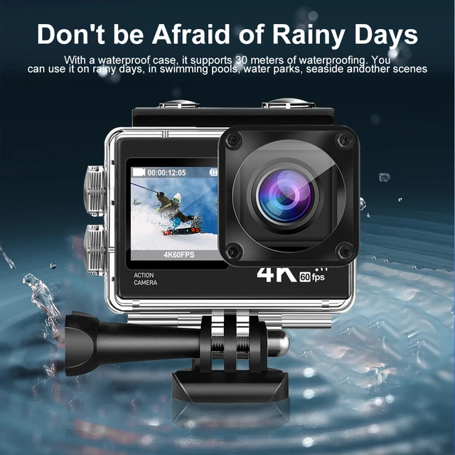 MT600 Dual Screen SE 4K Action Camera 30M Waterproof WiFi HD Sports Camera Motorcycle Bicycle Helmet Anti-Shake Video Action Cam 3