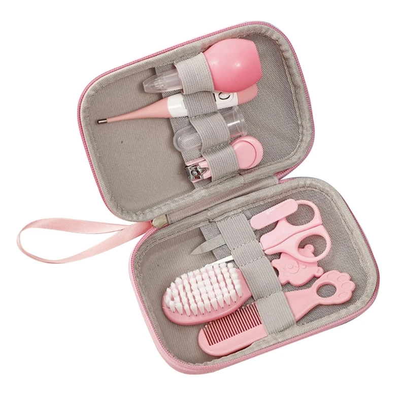 Baby Care Product 8-in-1 Grooming Kits Infant Healthcare Kit Newborn Haircomb Brush Finger Toothbrush Fever Thermometer
