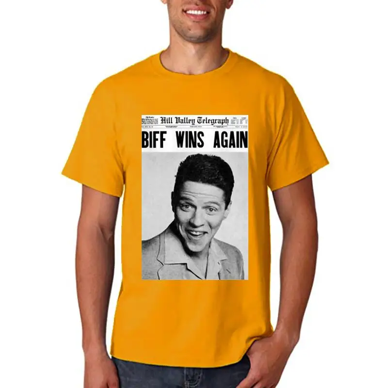 Męska Z Powrotem Do Przyszłości Biff Tannen Gazeta T Shirt Retro Topnik Kondensator Marty 2Xl 46Xl Koszulka