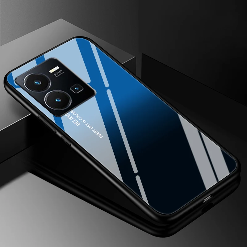 Premium Protective Hard Back Bumper Case with Tempered Glass Cover