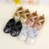KIDSUN Newborn Baby Girl Princess Shoes Bling Soft Soles Non-Slip Infant Shoes First Walkers Baptism 1