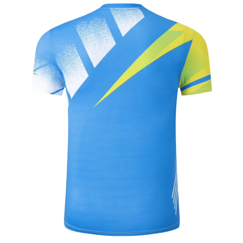 Men Badminton T-shirt Quick Dry Ping Pong Jerseys Prints Fitness Training Shirts V- Collar New Sports Tennis Shirts M-4XL