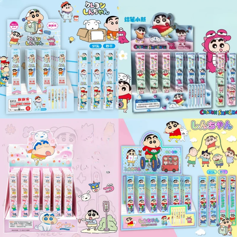 

36 шт. аниме мультяшный карандаш Shin-chan Noob гелевая ручка в изысканной упаковке нейтральная искусственная кожа офисные школьные принадлежности