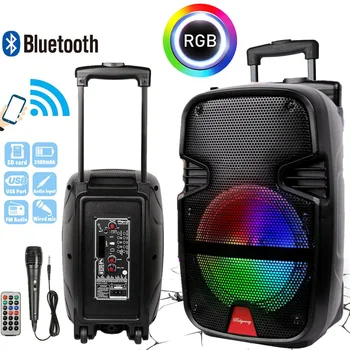 3000 Watts Wireless Portable Party Bluetooth Speaker With Microphone & Remote 8 1