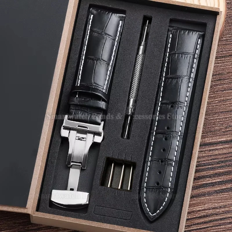 Premium Leather Watch Strap with Universal Butterfly Clasp (Multiple Sizes Available)