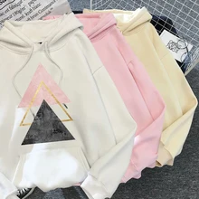 

Beautiful Aesthetic Geometry Printed Hoodie Women 90s Graphic Female Long Sleeve Hoodies Harajuku Tops Cute Oversized Weatshirt