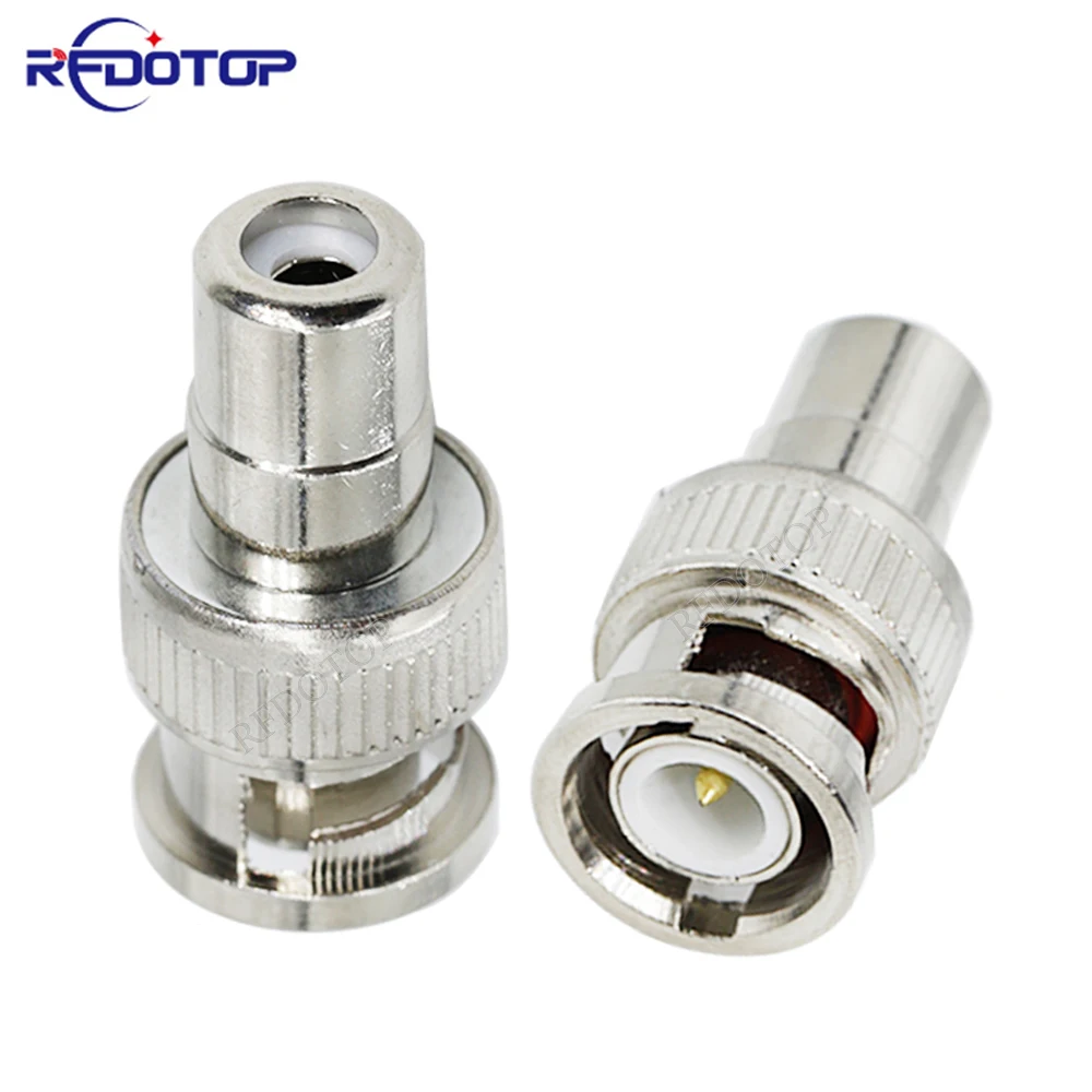 

1PCS BNC Male Plug to RCA Female Jack Straight Adapter 50 Ohm RF Coaxial Connector for System Video CCTV Camera