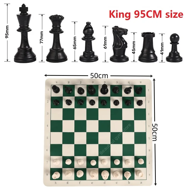 Chess Pieces 65/75/95mm Adult Children Chess Intellectual Toys Plastic Character Championship Game