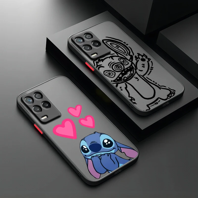 Stitch Cute Anime Disney Per Oppo Realme 11 20 9 9I 8I 8 7I 6S 6I 6 5I 5 Pro Plus Custodia Per Telefono Traslucida Smerigliata In Tpu Globale
