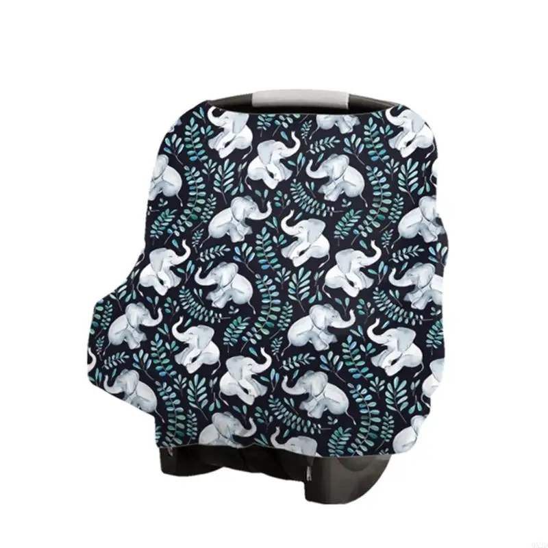 QX2D Nursing Scarf Fashionable & Practical Breastfeeding Cover Convenient Nursing Cover Lovely Pattern for Breastfeeding