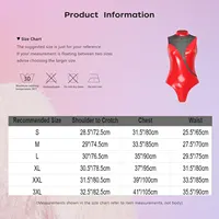 Women's Wet Look Patent Leather Bodysuit Sleeveless Mesh Slim Fit Glossy Leotard Teddies Lingerie Clubwear for Party Nightclub - Image 6