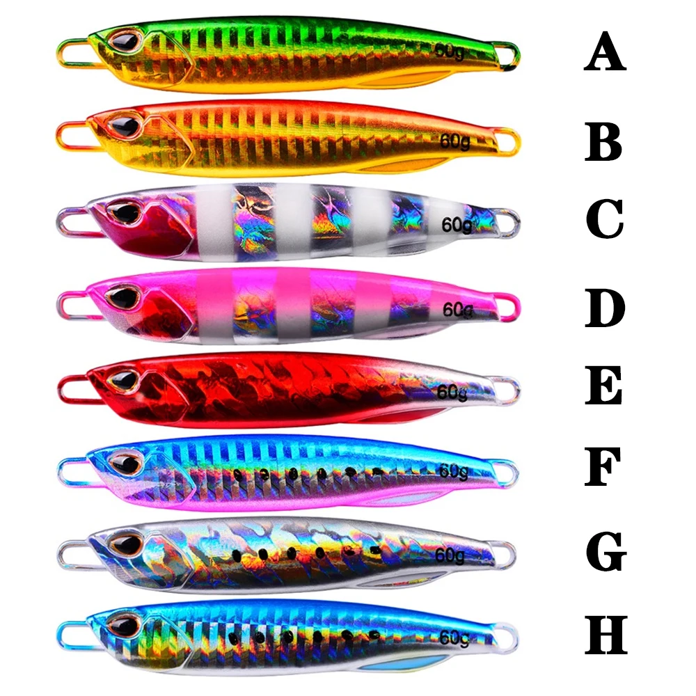 8 Pcs/lot Jigging Lure Fishing Lures Metal Spinner Spoon Fish Bait Jigs  Japan Fishing Tackle Pesca Bass Tuna Trout Set