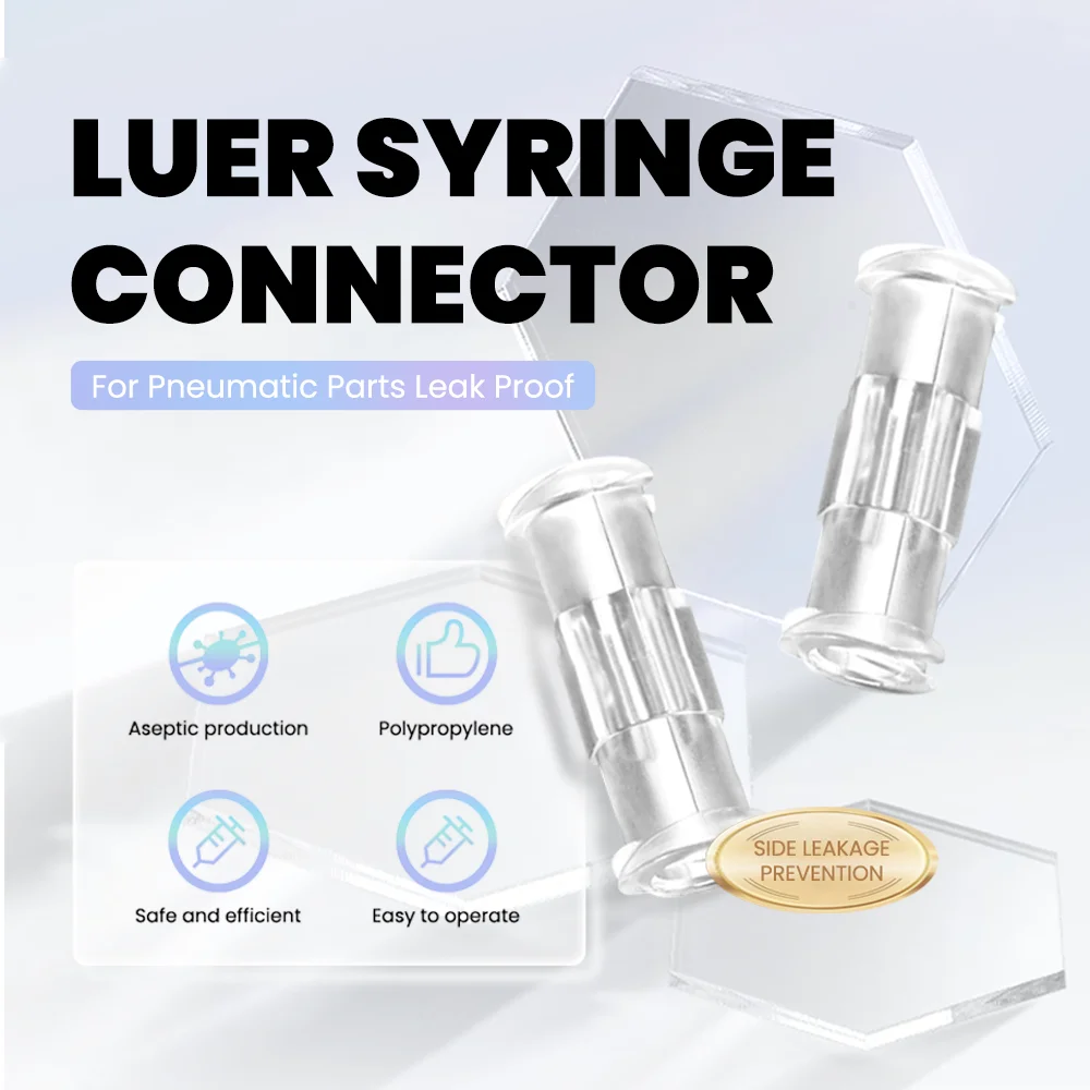 Disposable Transparent Coupler PP Material Female to female Connecting Pneumatic Parts Leak Proof Sterile Luer Syringe Connector
