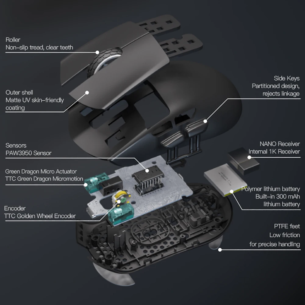Darmoshark Gaming Mouse M3PRO MAX Wireless 8K Bluetooth Tri-Mode Mouse PAM3950 30K DPI Nordic 52840 Computer Game Macro mice