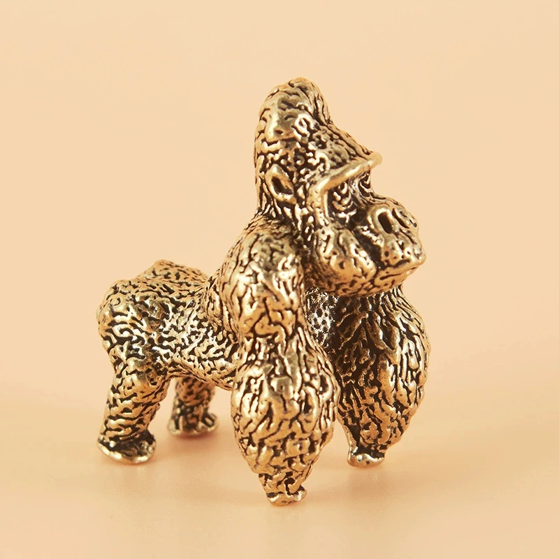 Brass Tabletop Decorations Made Of Old And Micro Carved Diamond Gorilla Monkey Tea Pet Decorations Office Tabletop Decorations