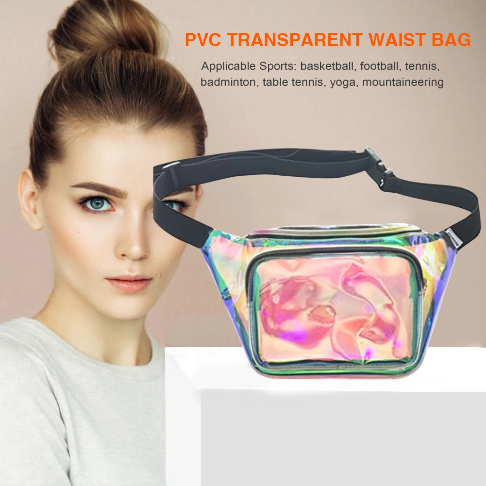 

PVC Waist Packs Mini Fashion Unisex Hip Bum Bag Clear Waterproof Jelly Storage Bags for Running Outdoor Fitness Travel