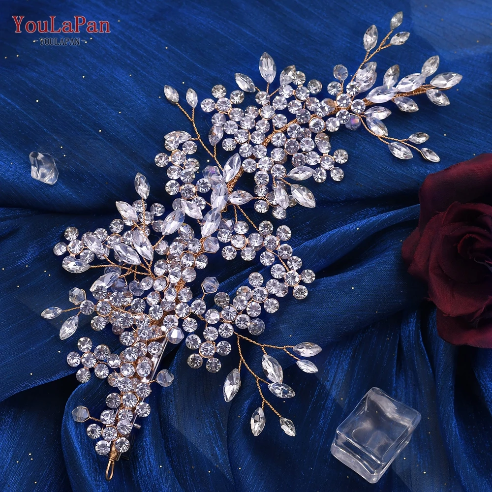 Hair Accessories Bridal Hair Accessories Bridal Jewelry Set Bridal Headpiece Barrettes Hair Clips Vine Rhinestone Floral Wedding Hair Accessories
