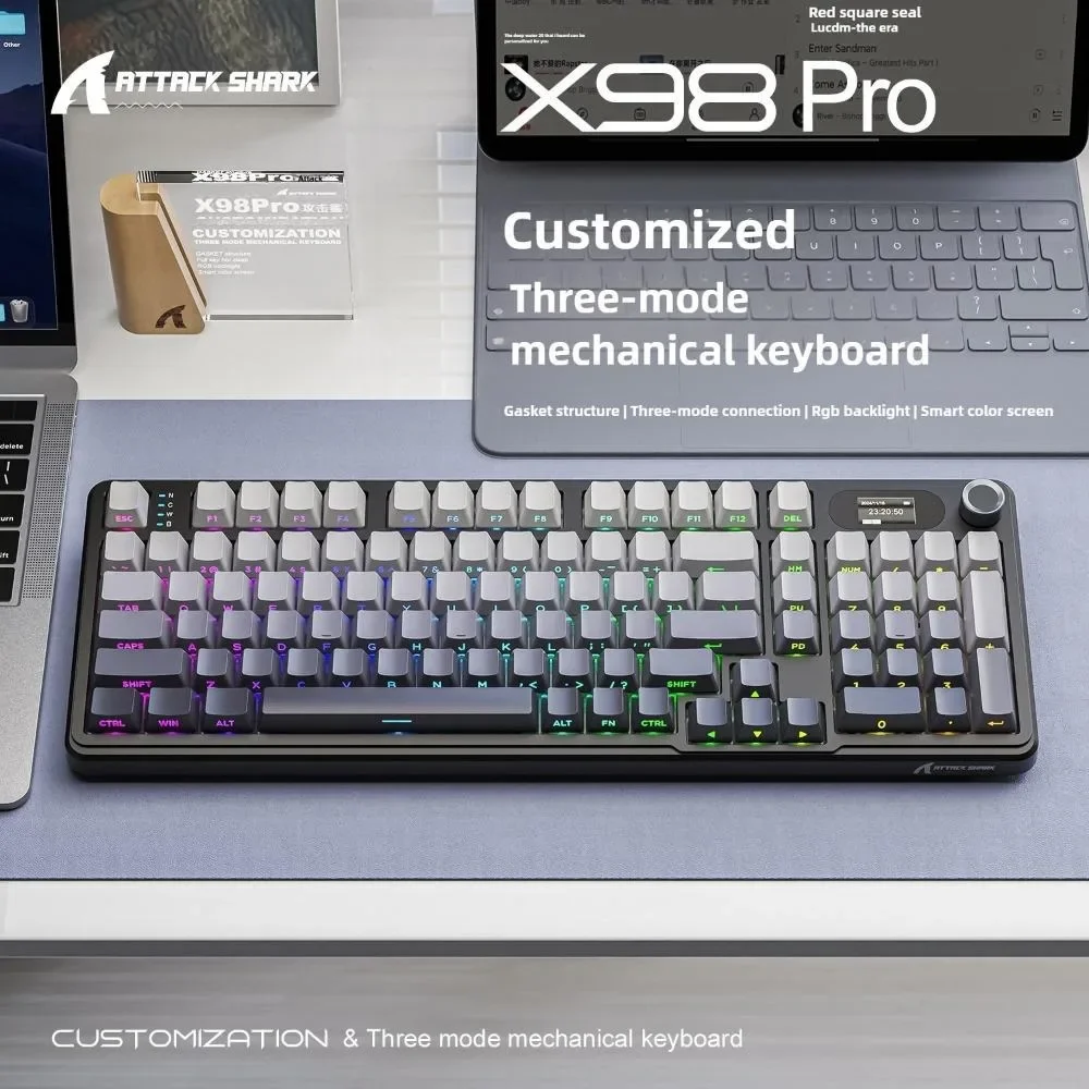 Attack Shark X98Pro Tri-Mode Mechanical Keyboard RGB Wireless