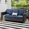 Patio Sofa, All Weather Outdoor Rattan Wicker 3-Seat Sofa High Back Couch with Premium Cushions for Garden Backyard Porch 3