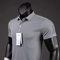 Men's Golf Shirt Luxury Sports Casual Polo Shirt Functional Quick-drying Breathable Lapel Short-sleeved T-shirt for Man Summer 1