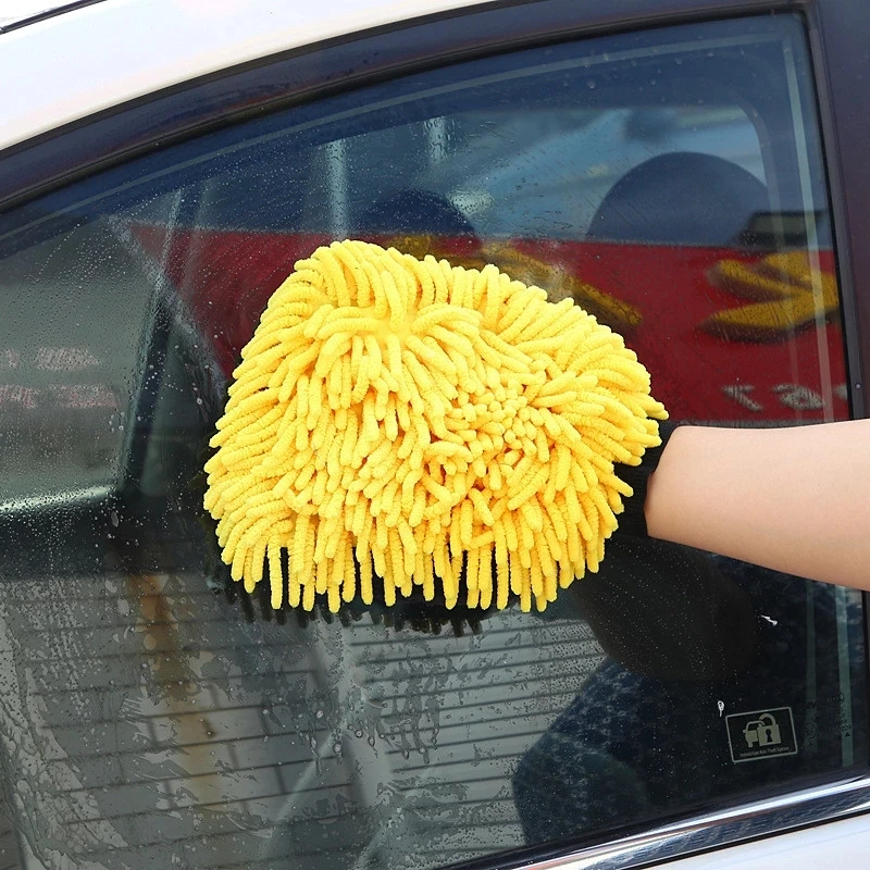 Tanio Wodoodporna myjnia samochodowa szenila z mikrofibry rękawice grube czyszczenie