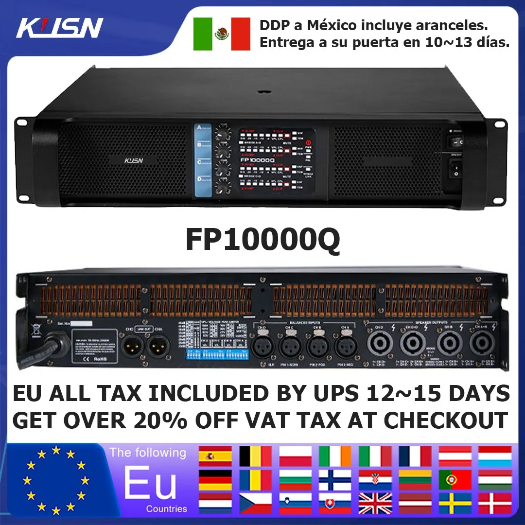 FP10000Q 10000W RMS Professional Digital Amplifier 2500Wx4 2 Ohm Stereo High Performance 2U Power Amplifier