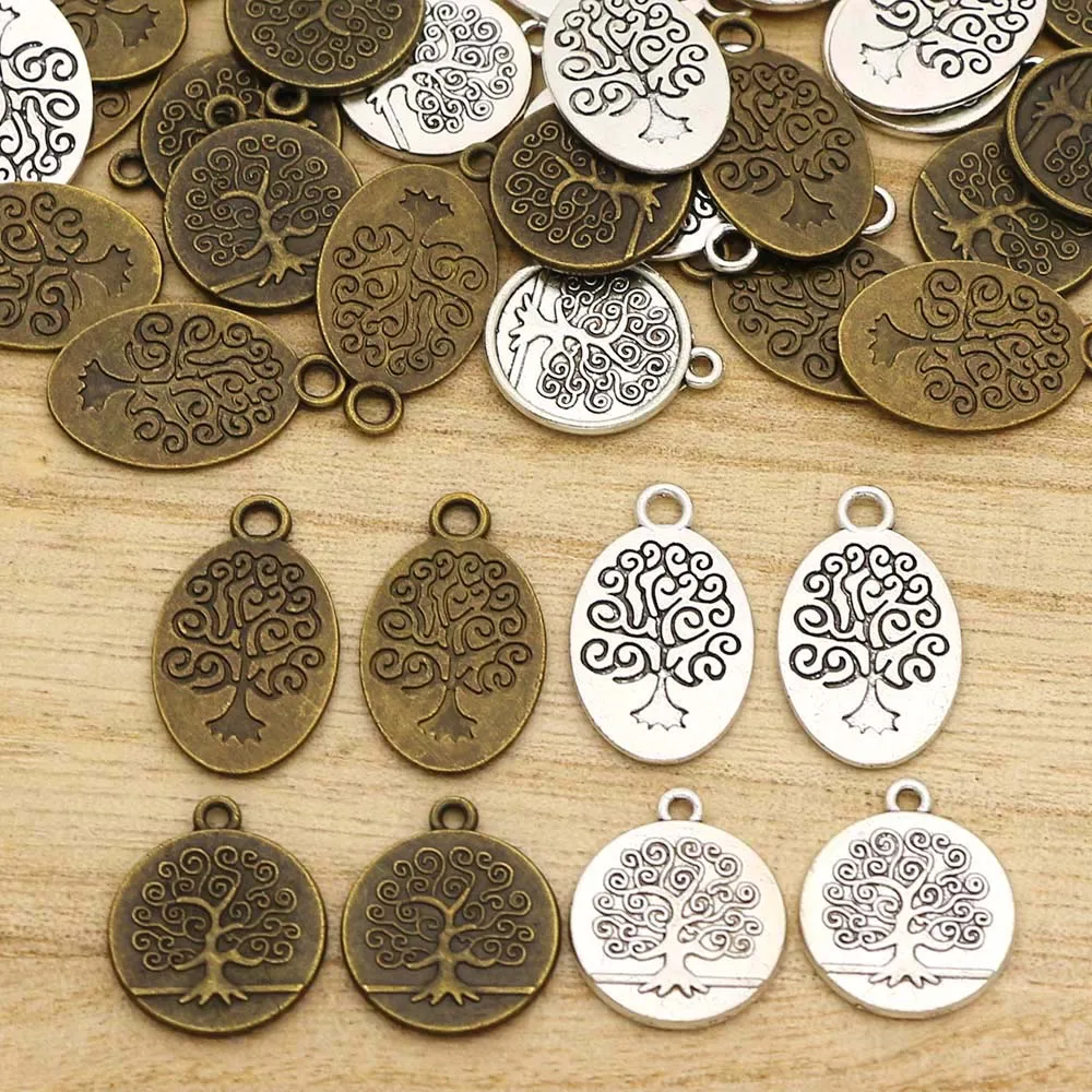 10pcs Tree of Life Metal Charms Alloy Round Pendants Vintage Tree Charm For  Jewelry Making Handmade Accessories - AliExpress