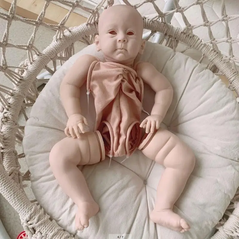 

23 Inch for Doll Unpainted DIY Baby Newborn Toddler Eyeless Realistic Dolls Parts Vinyl Body Accessories